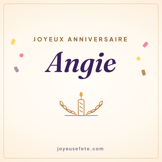 Image carrée « Joyeux anniversaire Angie » pour WhatsApp