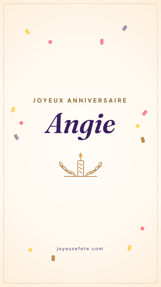 Image « Joyeux anniversaire Angie » au format story