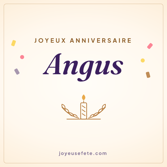 Image carrée « Joyeux anniversaire Angus » pour WhatsApp