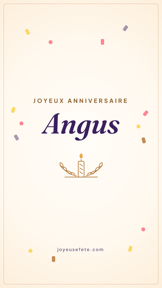 Image « Joyeux anniversaire Angus » au format story
