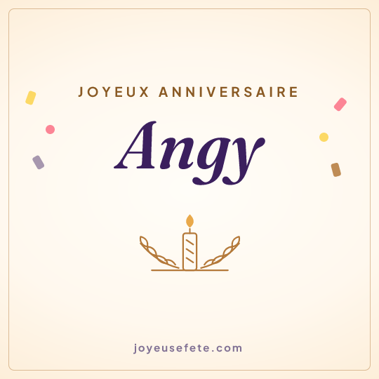 Image carrée « Joyeux anniversaire Angy » pour WhatsApp