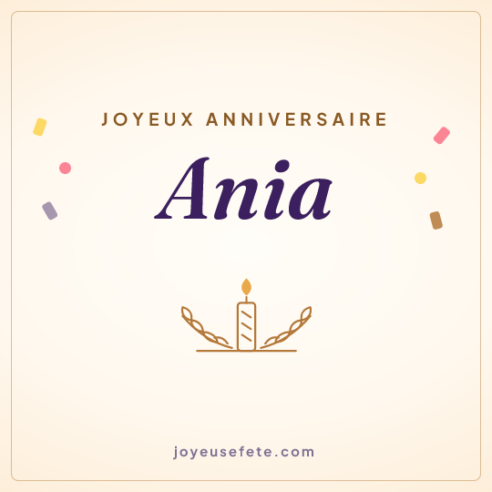 Image carrée « Joyeux anniversaire Ania » pour WhatsApp