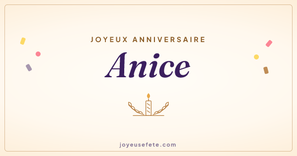 Image « Joyeux anniversaire Anice » au format large