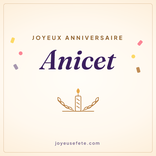 Image carrée « Joyeux anniversaire Anicet » pour WhatsApp