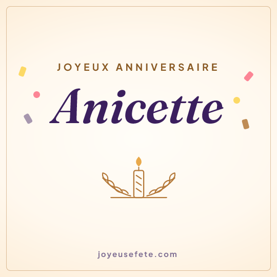 Image carrée « Joyeux anniversaire Anicette » pour WhatsApp