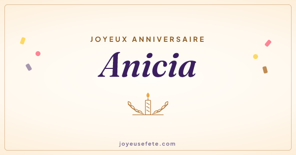 Image « Joyeux anniversaire Anicia » au format large
