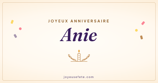 Image « Joyeux anniversaire Anie » au format large