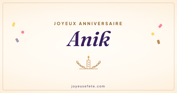 Image « Joyeux anniversaire Anik » au format large