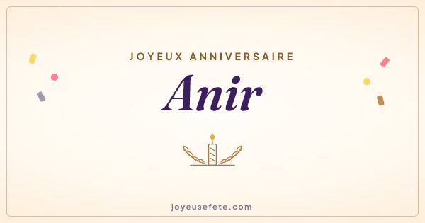 Image « Joyeux anniversaire Anir » au format large