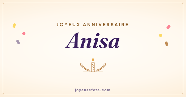 Image « Joyeux anniversaire Anisa » au format large