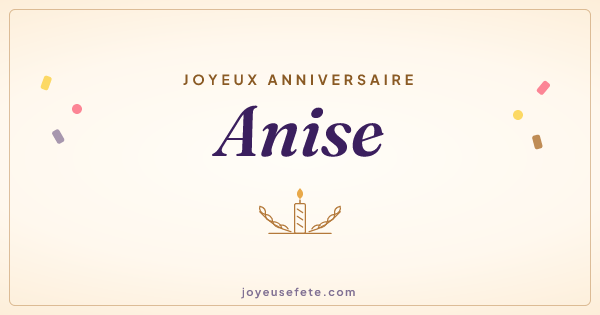 Image « Joyeux anniversaire Anise » au format large
