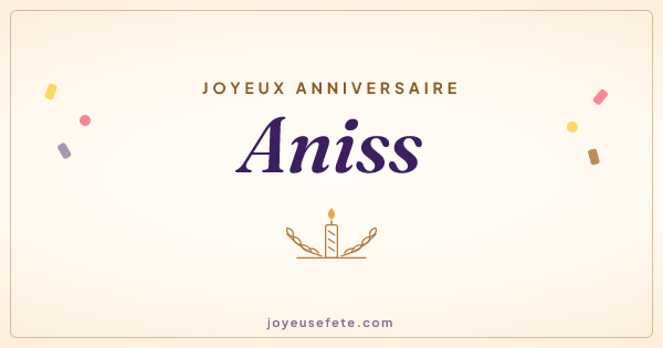 Image « Joyeux anniversaire Aniss » au format large