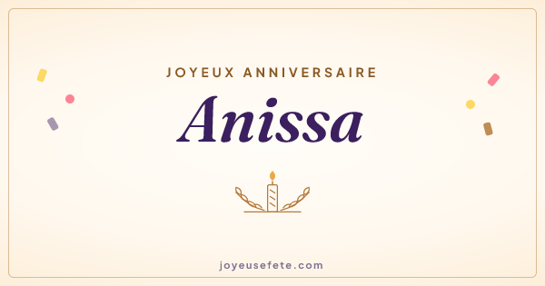 Image « Joyeux anniversaire Anissa » au format large