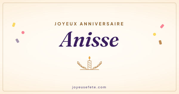 Image « Joyeux anniversaire Anisse » au format large