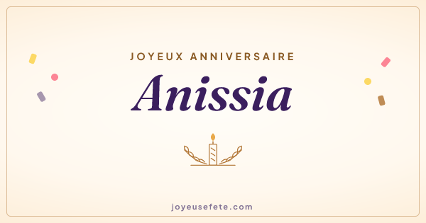 Image « Joyeux anniversaire Anissia » au format large