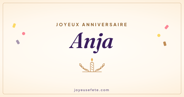 Image « Joyeux anniversaire Anja » au format large