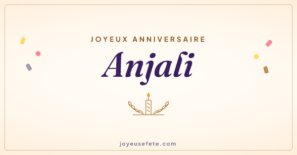 Image « Joyeux anniversaire Anjali » au format large