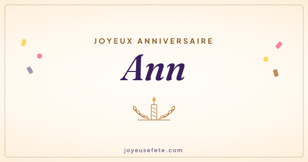 Image « Joyeux anniversaire Ann » au format large