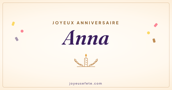 Image « Joyeux anniversaire Anna » au format large