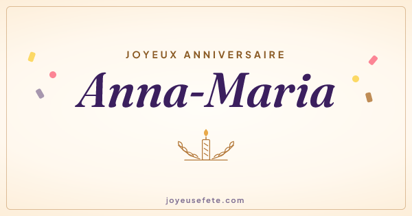 Image « Joyeux anniversaire Anna-Maria » au format large