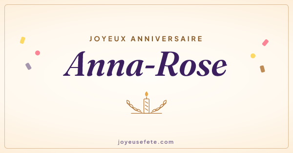 Image « Joyeux anniversaire Anna-Rose » au format large