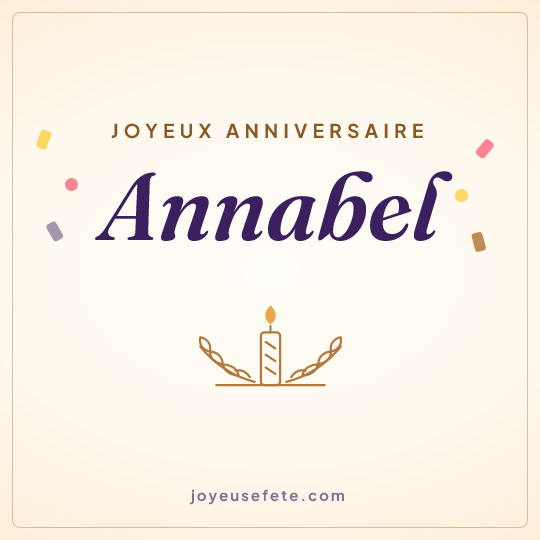 Image carrée « Joyeux anniversaire Annabel » pour WhatsApp