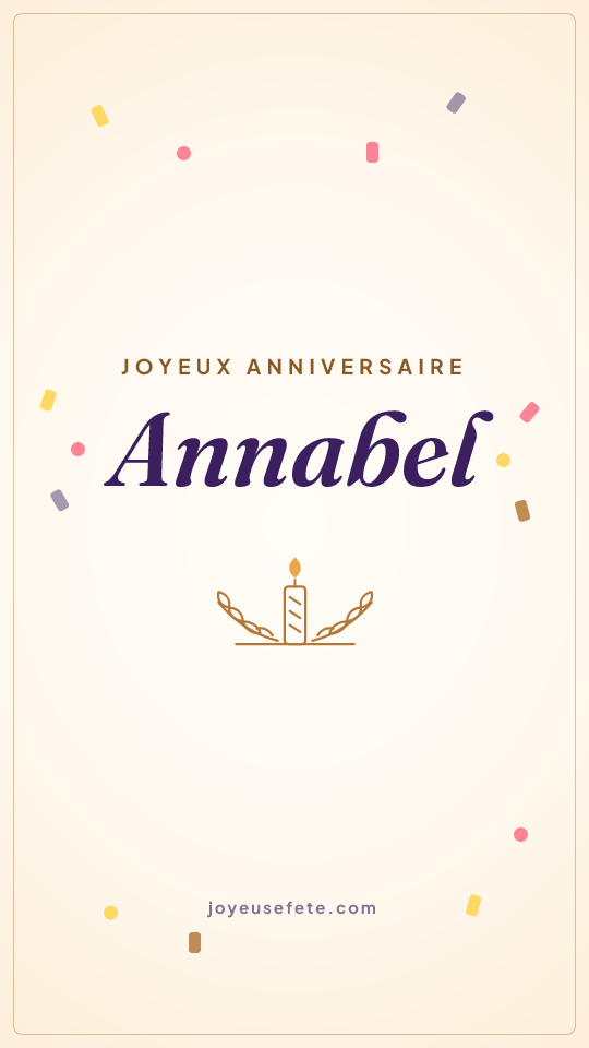 Image « Joyeux anniversaire Annabel » au format story
