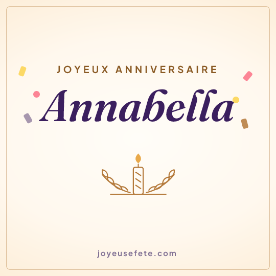 Image carrée « Joyeux anniversaire Annabella » pour WhatsApp