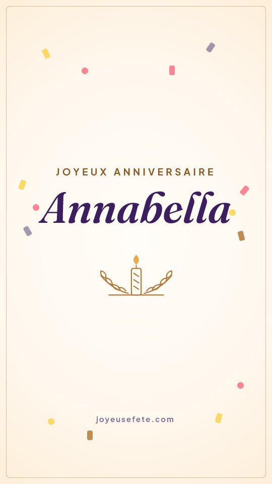 Image « Joyeux anniversaire Annabella » au format story