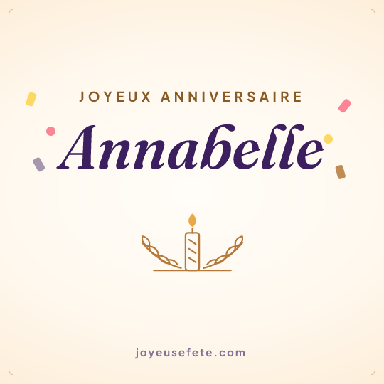 Image carrée « Joyeux anniversaire Annabelle » pour WhatsApp