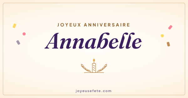 Image « Joyeux anniversaire Annabelle » au format large