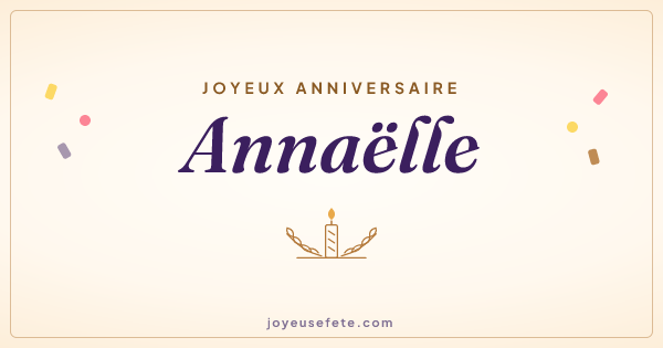 Image « Joyeux anniversaire Annaëlle » au format large