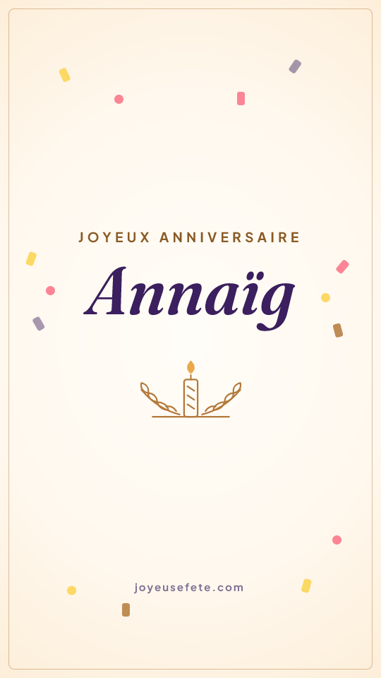 Image « Joyeux anniversaire Annaïg » au format story