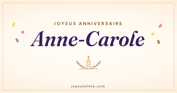 Image « Joyeux anniversaire Anne-Carole » au format large