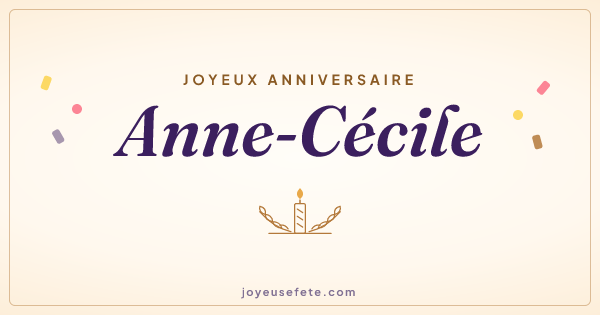 Image « Joyeux anniversaire Anne-Cécile » au format large