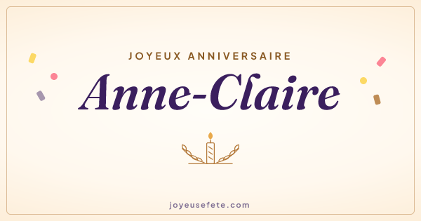 Image « Joyeux anniversaire Anne-Claire » au format large