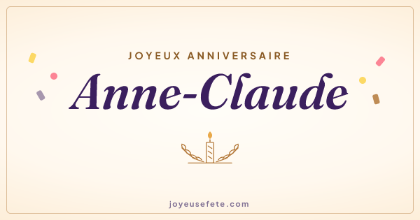 Image « Joyeux anniversaire Anne-Claude » au format large