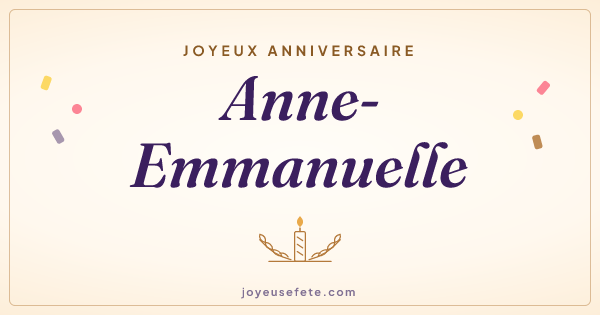 Image « Joyeux anniversaire Anne-Emmanuelle » au format large