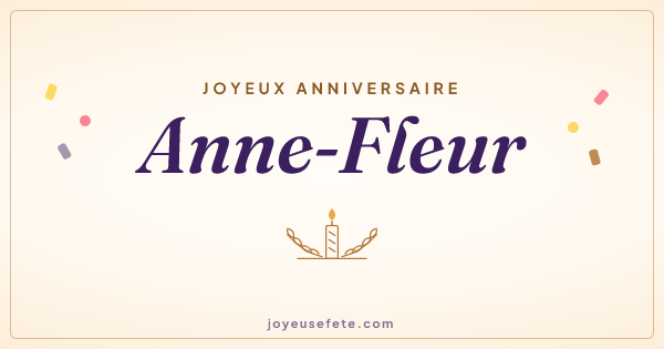 Image « Joyeux anniversaire Anne-Fleur » au format large