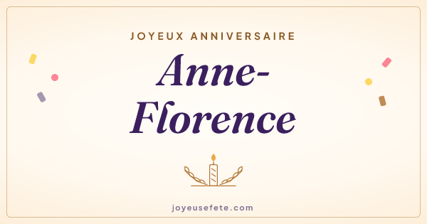 Image « Joyeux anniversaire Anne-Florence » au format large