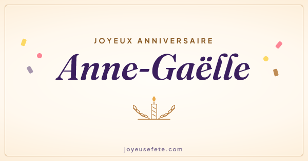 Image « Joyeux anniversaire Anne-Gaëlle » au format large