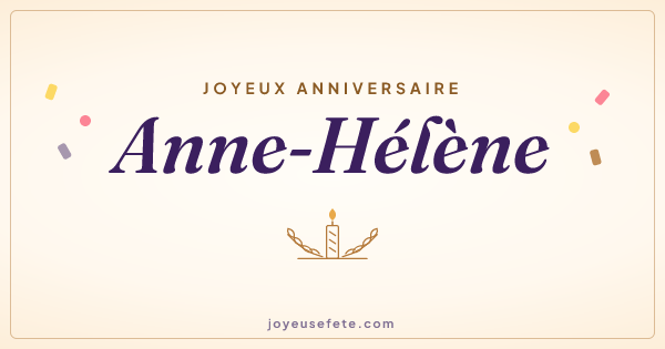 Image « Joyeux anniversaire Anne-Hélène » au format large