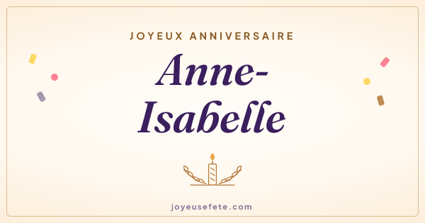 Image « Joyeux anniversaire Anne-Isabelle » au format large
