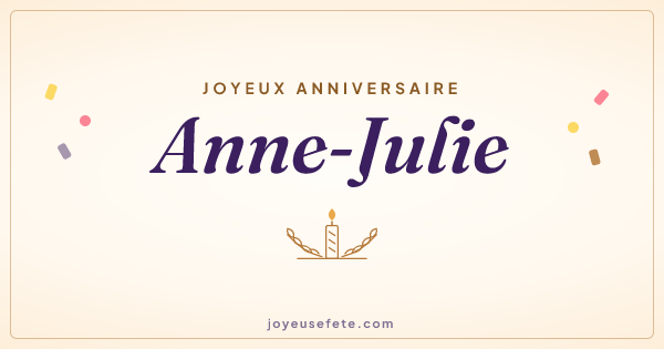 Image « Joyeux anniversaire Anne-Julie » au format large