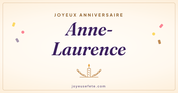 Image « Joyeux anniversaire Anne-Laurence » au format large