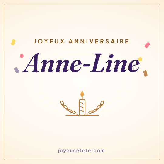 Image carrée « Joyeux anniversaire Anne-Line » pour WhatsApp