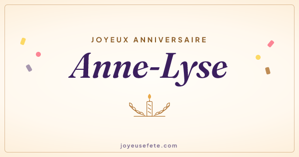 Image « Joyeux anniversaire Anne-Lyse » au format large