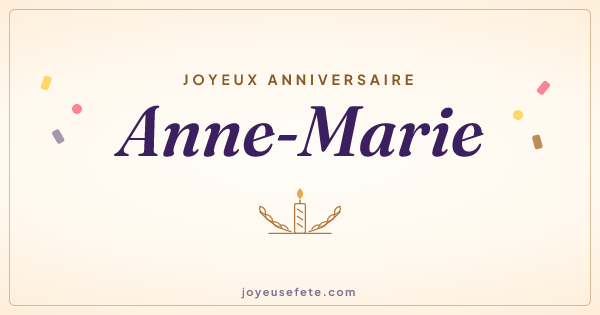 Image « Joyeux anniversaire Anne-Marie » au format large