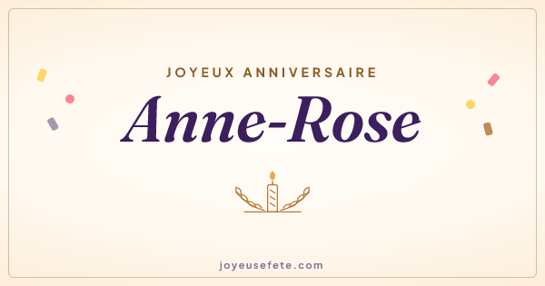 Image « Joyeux anniversaire Anne-Rose » au format large