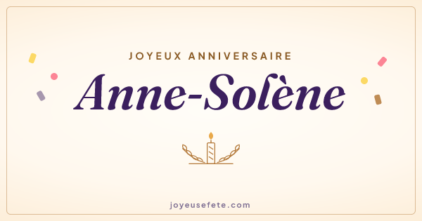Image « Joyeux anniversaire Anne-Solène » au format large
